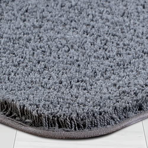 Image of Obsessions Ultra-Absorbent Quick-Dry Bath Runner | 1400 GSM Polyester | Soft, Non-Slip & Fast-Drying Bathroom Rug for Safety & Comfort | 60 x 150 cm | Dark Grey