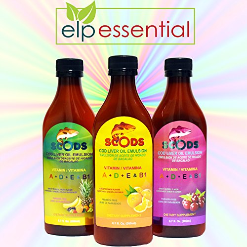 Elp Essential Emulsion De Scods Cereza Cod Liver Oil Emulsion Cherry 200Ml Vitamin A + D + E & B1 #TOP4