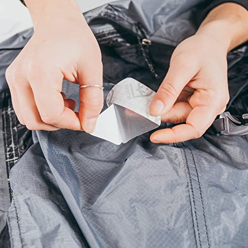 Image of GEAR AID Tenacious Tape Hex Repair Patches, 2.5 inch & 1.5 inch, Clear, 4 Count | Pre-Cut Peel-and-Stick Repair Patches for Fixing Holes, Tears and Burns in Jackets, Tents, Sleeping Bags and Gear