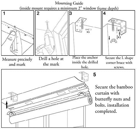 Miniatura 8 de TJ Global - Persiana enrollable de bambú para ventana, parasol con filtro de luz
