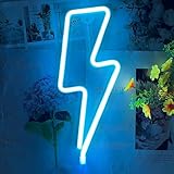 BerniceKelly Neon Signs Lightning Bolt Neon Light Sign for Wall Decor, Battery or USB Powered Led Lightning Light Neon Sign for Bedroom Kids Room Birthday Party Wedding Home Decorations