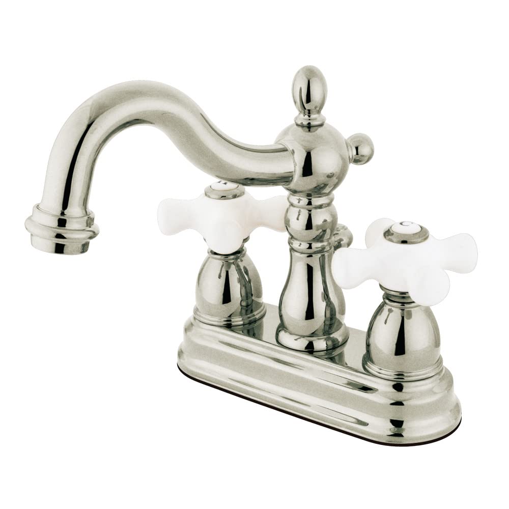Robinet de salle de bain 4 pouces Kingston Brass KS1608PX nickel brossé
