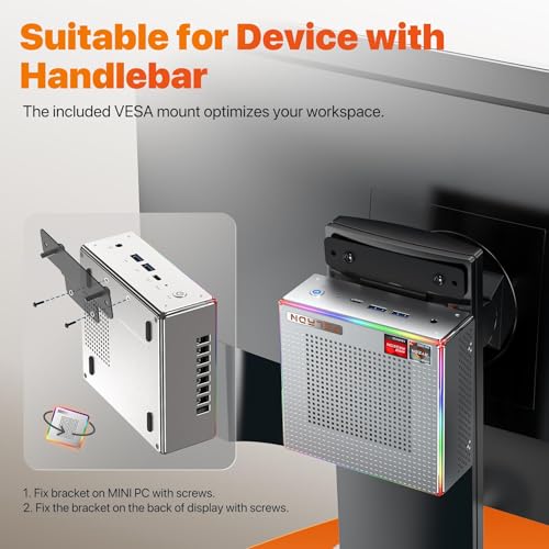 Image of PELADN Mini PC, Ryzen 7 7840HS (8C /16T, Up to 5.1GHz),Radeon 780M 16GB DDR5 /512GB SSD,Dual HDMI /Type-C,Triple-Display,WiFi6, Business Small Desktop PC RGB Light