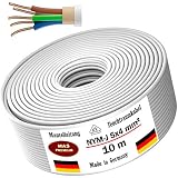 Feuchtraumkabel Stromkabel 5, 10, 15, 20, 25, 30, 35, 40, 50, 60 oder 70m Mantelleitung NYM-J 5x4 mm² Elektrokabel Ring für feste Verlegung (10 m)
