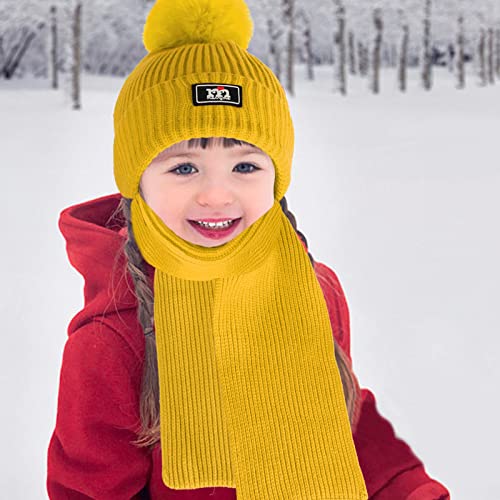 Openfly Kids Winter Beanie Hat Scarf Gloves Set For 2-7 Years Old Boys Girls Winter Knit Warm Fleece Lined Kids Hat Scarf Gloves Set #TOP3