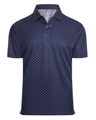 Image of Damipow Premium Golf Shirts for Men Dry Fit Performance Polo Short Sleeve Collared Shirt