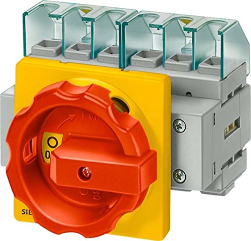 Interrupteur principal triphasé à commande rotative Siemens jaune et rouge