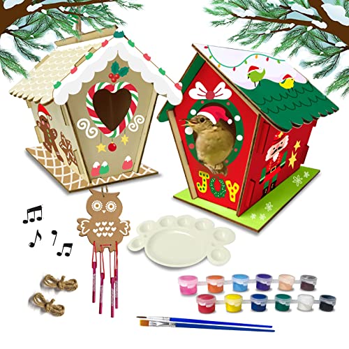 Craft Spot! Bird House Kit for Kids, Christmas Bird House Sets to Build