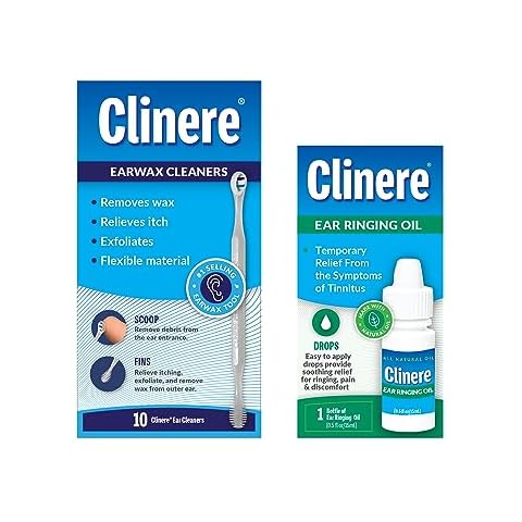 Clinere Ear Wax Remover Relief Bundle Ear Ringing Oil and Clinere Ear Cleaners 10 Count Cover