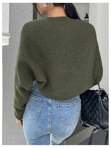 Image of SweatyRocks Women's Open Front Cropped Cardigan Long Sleeve Bolero Shrug Sweater