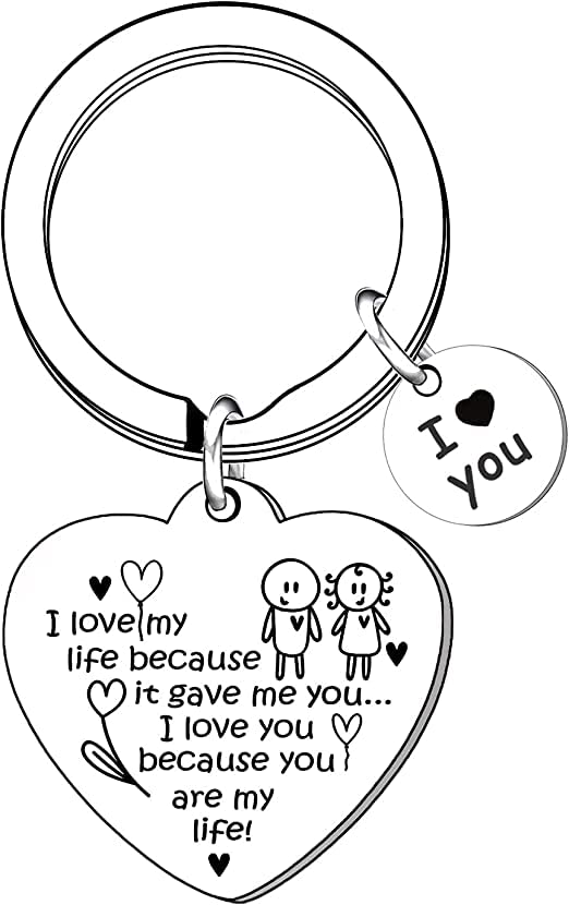 Couples Lovers Keychain I Love You Heart Wedding Key Chain Gift for