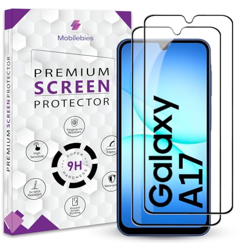 Image of Premium Tempered Glass Screen Protector Guard For Samsung A17 5G (6.7 Inch, Pack of 2) | HD Clear Glass Edge to Edge Coverage With Easy to installation kit