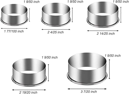 Kspowwin UNKNOWN Biscuit Cookie Cutters Set,Stainless Steel Circle Round Cookie Biscuit Cutters In Graduated Sizes Shape Molds thumb #5