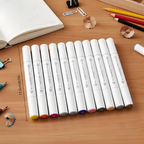 Image of JOUET Two Nib Marker Set, Double-Ended Markers with 1mm and 0.7mm Tips, 80 Vibrant Colors, Washable Ink, Triangular Barrel Design, Child-Safe and Non-Toxic, Ergonomic for Kids