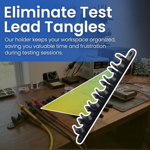 Image of SplashNColor Test Lead Probe Holder Mount - Desk Mounted Holder for Multimeter & Oscilloscope Test Leads - Hands-Free, Secure, Adjustable, Easy Installation, Professional Grade for Labs, Workshop