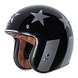 TORC Unisex-adult open-face-helmet-style T-50 3/4 Retro Motorcycle Helmet With Graphic (Gloss Black,
