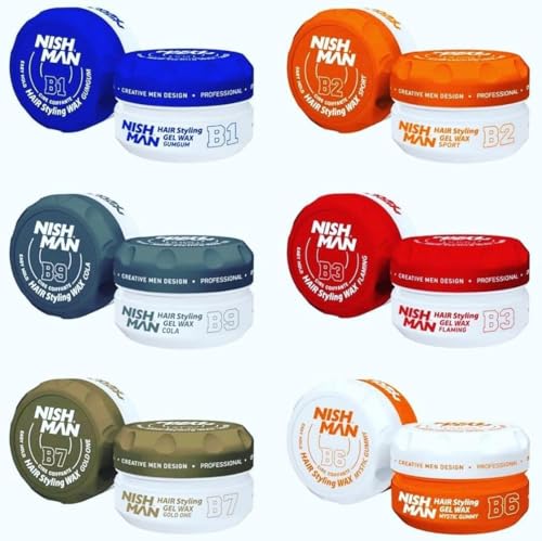Nishman Hair Styling Wax for Men, B1 GumGum, Gummy Wax 150 ml | Edge Control | Ultra High Strong Hold | Hair Clay Aqua Wax (1 Pack) Nishman Hair Styling Wax for Men, B1 GumGum, Gummy Wax 150 ml | Edge Control | Ultra High Strong Hold | Hair Clay Aqua Wax (1 Pack)