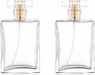 YORROR 2 Pcs Clear Glass Perfume Atomizer,100ml Empty Refillable Perfume Spray Bottle for Men and Women,Portable Fragrance...