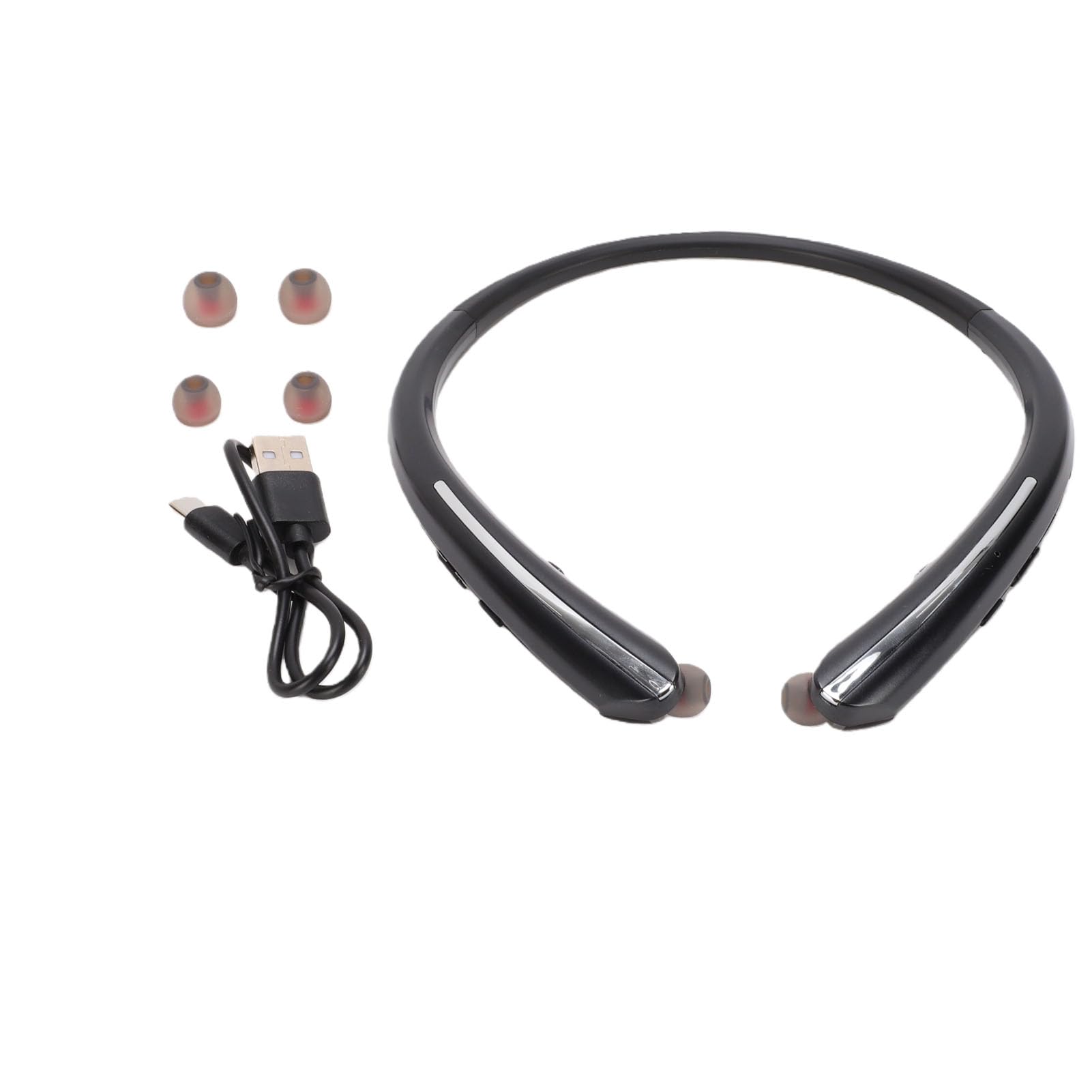 banapoy Auricolari Bluetooth con Archetto da Collo, Bluetooth 5.3 HD Stereo CVC 8.0 con Cancellazione del Rumore IPX5 Cuffie Wireless con Archetto da Collo Resistenti Al Sudore, Auricolari Sportivi