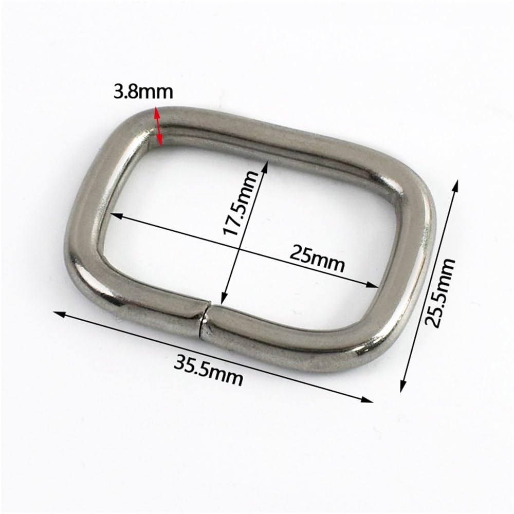 Pierścionki Kwadratowe zapięcie Torba Pasek parciany Obroża dla psa Karabińczyki Pętle Haczyk(01-SS-32mm,10Pcs)