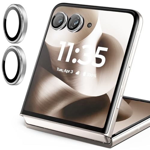 Zeking (2�Z�b�g) Motorola Razr 70/ Razr 2026 �J���������Y�v���e�N�^�[�A�����ɂ���HD�N�����e�B�����^9H�����K���X�A�A���~�j�E���G�b�W�t���A�ʃ��^�������Y�J�o�[(�V���o�[)