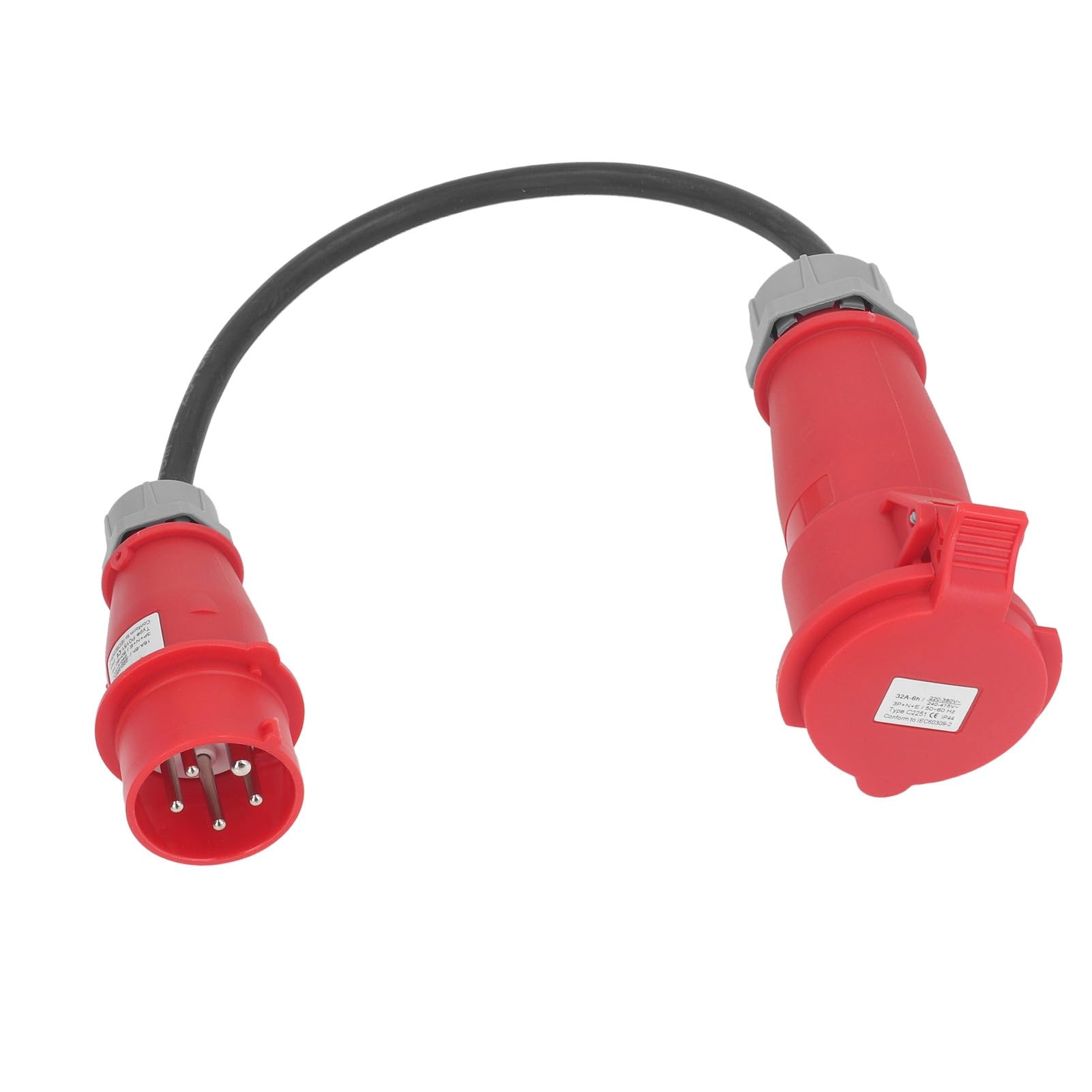 Adaptateur CEE Adaptateur Extérieur étanche à Courant élevé 5 Broches pour Chantiers de Construction Camping Jardin 220-380V 240-415V