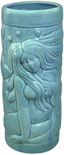 BARCONIC Ceramic Blue Mermaid Tiki Mug - 14 ounce