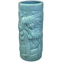 BARCONIC Ceramic Blue Mermaid Tiki Mug - 14 ounce