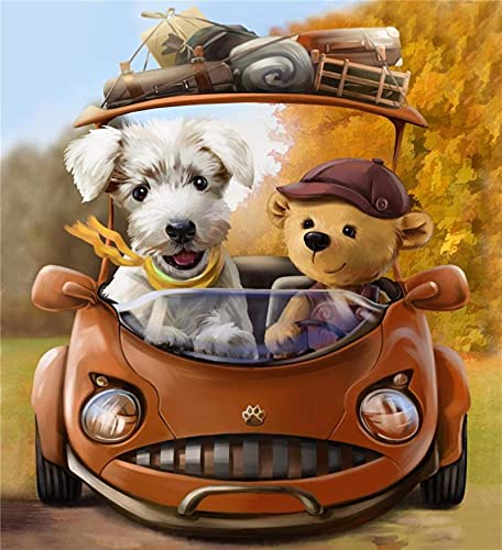 Lacvik 6000 Stück Puzzle Tier Puzzle Spielzeug auf Kinder Erwachsene Bär und Hund im Auto-Familienbildung Puzzle…