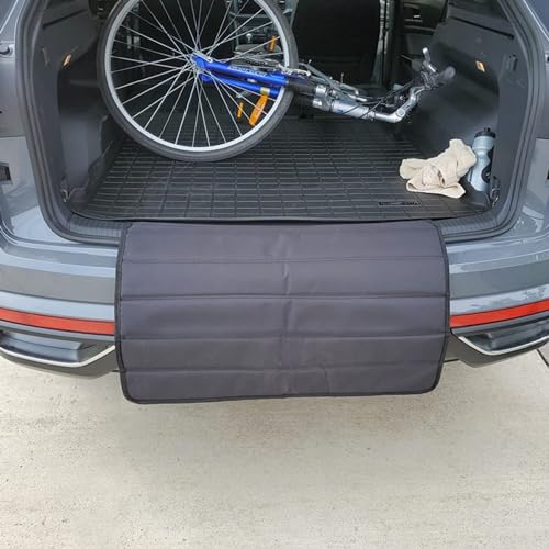 Tansheep Car Rear Bumper Protector Guard Mat, Trunk Protection Dog Cargo Mat, Foldable Non-slip Mat for Universal Cars, Pickup Trucks SUVs Prevent Scratches While Unloading and Loading