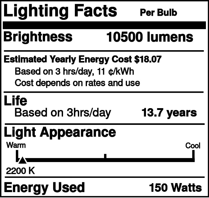 Industrial Performance Replacement for Tungsram Lighting LU150/55/TU, ET23.5 High Pressure Sodium Light Bulb (1 Pack)