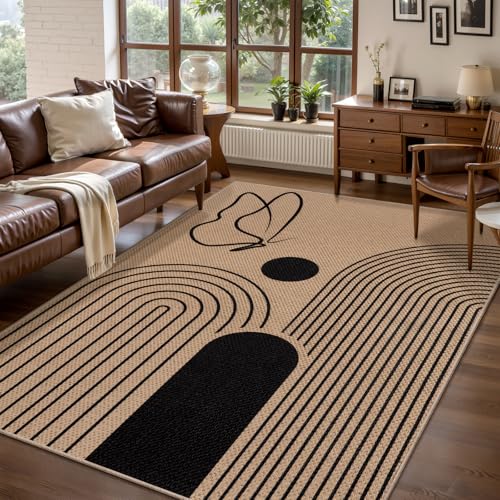 Tangsoo Easy Jute 4x6 Outdoor Rugs,Washable Non-Slip Indoor Living Room Rug