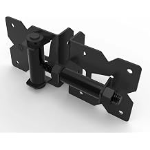 D&D Technologies DDS2HNNA Stainless Steel Self-Closing Gate Hinges for Wood & Vinyl Gates, Powder-Coated, Regular Duty, 2 Count