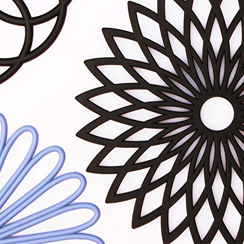 MEFAN-Silicone-Trivet-Trivet-Mat-Kitchen-Hot-Pads-for-PotsHot-Dish-Insulated-Teapot-Trivet-Flexible-Durable-Non-Slip-Large-Coasters-3-Set-Black MEFAN Silicone Trivet Trivet Mat Kitchen Hot Pads for PotsHot Dish Insulated Teapot Trivet Flexible Durable Non Slip Large Coasters 3 Set Black