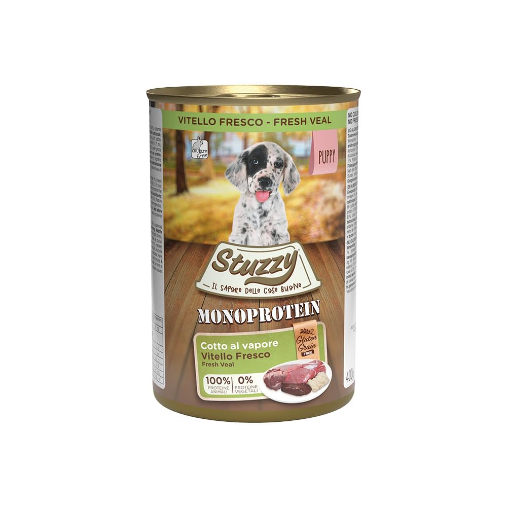 Stuzzy Cibo Umido Per Cani Cuccioli - Patè Al Vitello Monoproteico, 6 Lattine Da 400g - Foto 2