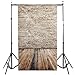 Mohoo 3x5ft Silk Photography Background Beige Brick Wooden Floor Photography Backdrop Studio Props (Updated Materal)