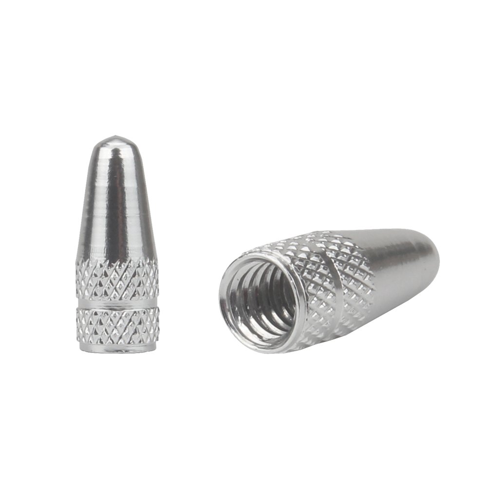 Senzeal 6PCS Presta Valve Cap Aluminum French Style Bicycle Air Tire Valve Caps Bike Dust Cap Silver