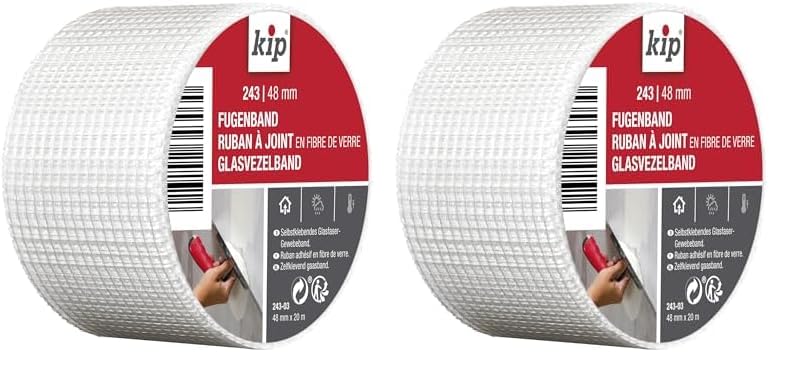 Kip Tape 243-03 - Cinta de sellado de fibra de vidrio para encolar juntas, 48 mm x 20 m (Paquete de 2)