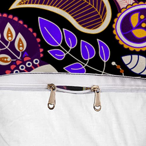 Housse de couette et 2 taies d'oreiller style bohème pour lit double king size - 7