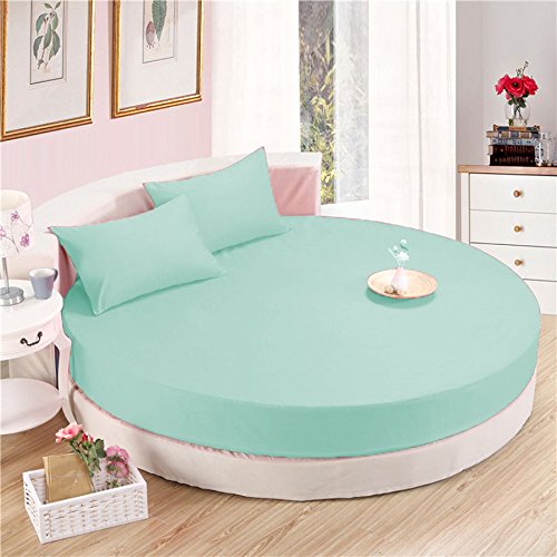 Drap-housse rond coton égyptien 600 fils aqua de 213 cm pour literie circulaire