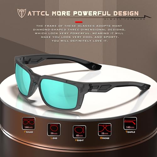 ATTCL Bundles Men's Polarized Sport Sunglasses with UV400 Protection for Driving, Fishing: (8177-black-blue)+(2238-touhui-blue)3
