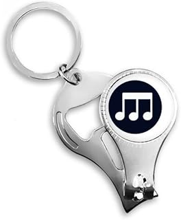 Triple-Quaver Music Notes Black Nail Nipper Ring Chaveiro Abridor de Garrafas Cortador