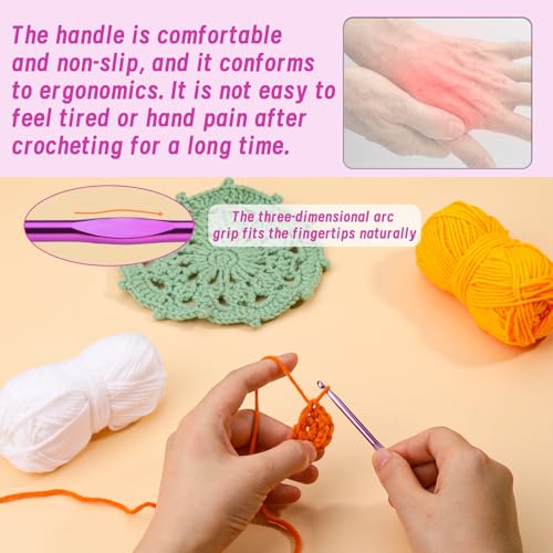 Image of UzecPk 12Pcs 4.5mm Crochet Hook, US Size 7 Aluminum Crochets Hooks Craft Yarn, Crochet Hooks Bulk Crochet Needles for Crocheting Yarn, Metal Crochet Hook for Knitting Scarf Hat