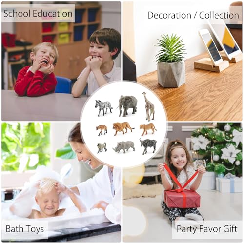 VOSSOT 9 Stück Tiere Figuren - Safari Tierfiguren Set, Mini Waldtier und Bauernhof Tiere, Vinyl Kunststoff Tierfiguren für Kinder