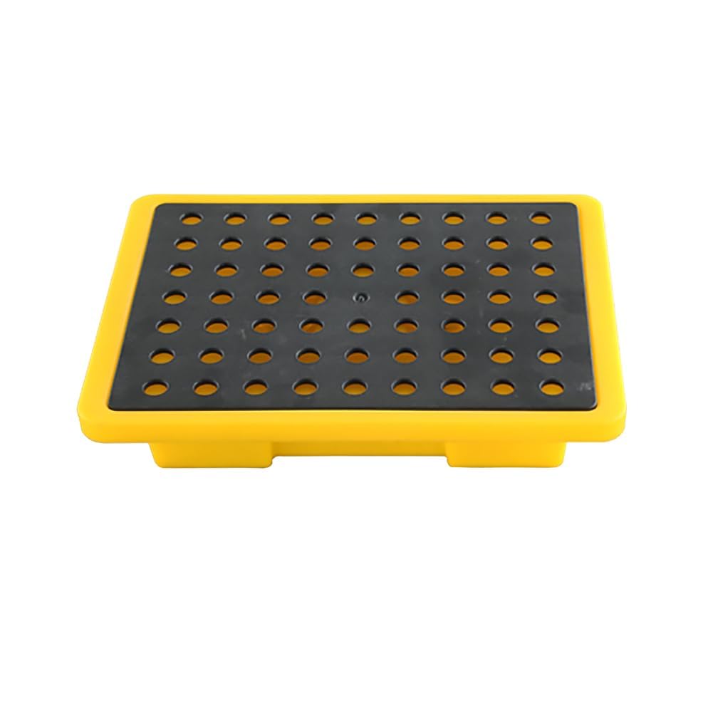 Bandeja de retención con Rejilla, contención Secundaria a Prueba de Fugas para Aceite y químicos, Plataforma Robusta para Taller, Industria y Almacenamiento,1 pcs,49x35.5x9.5cm