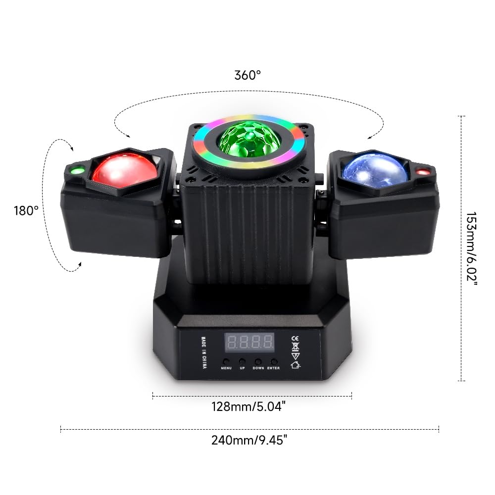 LED Moving Head 50W DJ Bühnenlicht DMX512 19 Kanäle | Rotierende Beam Effekte, Strobe, Soundsteuerung und Fernbedienung für Disco, Club, Bühne und Party