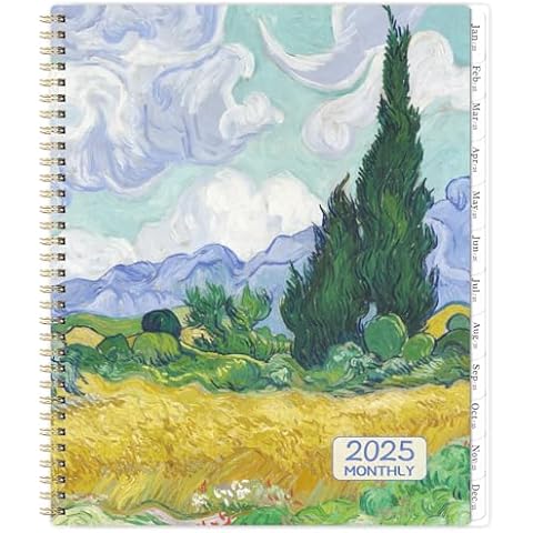 2025 Planner - Monthly Planner/Calendar 2025, Jan. 2025 - Dec. 2025, 9" x 11", 12 Monthly Planner, Monthly Tabs, Back Pocket, Twin-Wire Binding Cover