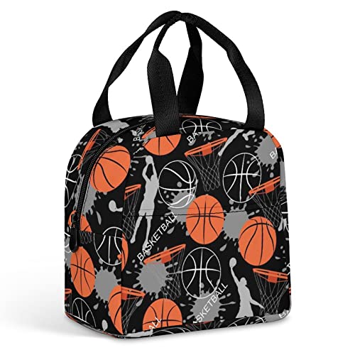 Basketball Sport Pattern Lunch Tote Bags For Women Men Meal Box Insulated Reusable Portable Food Storage Cooler Pack #TOP21