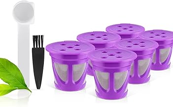 Reusable K Supreme (Plus) Reusable k Cup Compatilbe with k Supreme Plus Single Serve Coffee Maker Refillable Kcups Coffee Filters for K-Supreme and K-Supreme Plus Brewers (6 Pack)