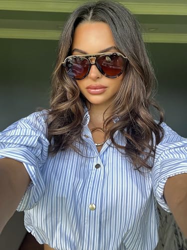 DIFF Tosca III Designer Oversized Aviator Sunglasses for Women | Fashionable & Trendy Style | UV400 Protection2